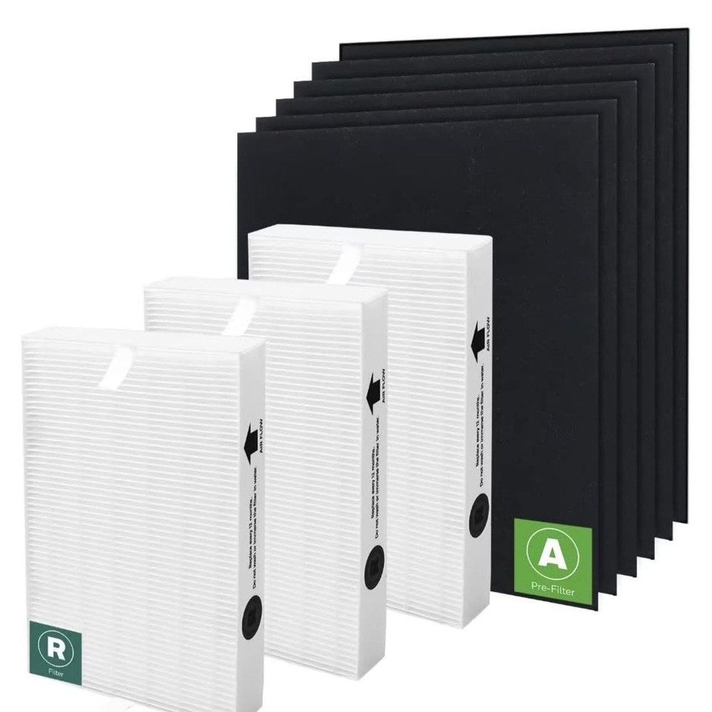 3‎ True HEPA R Filters & 6 Pre-cut A Carbon Pre Filters for HPA300 Air Purifier